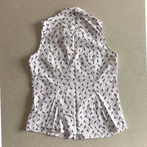 The Savile Row Company Bird Semi-Fitted Sleeveless Shirt Blouse ASO Louisa Clark - Picture 5 of 8